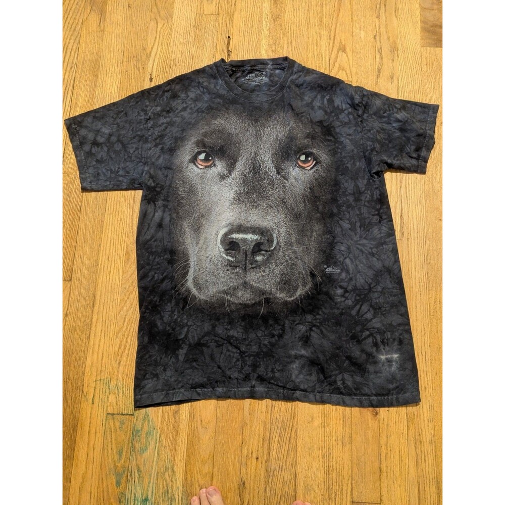 The Mountain Black Lab T Shirt Mens XL Big Face Dog Tie Dye Graphic Vincent